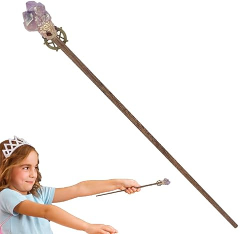 Générique en Bois Pierre De Sorcier – Bâton De Bois Pierre Naturelle 33–36 Cm | Sorcière Professeur De Pieřre Précieuse Magique | Accessoire Photo Collectionnable pour Fête Cos