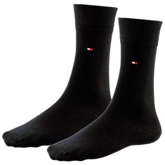 Tommy Hilfiger Classic - Chaussettes de Ville - Lot de 2 - À Logo - Homme - Noir - 39-42