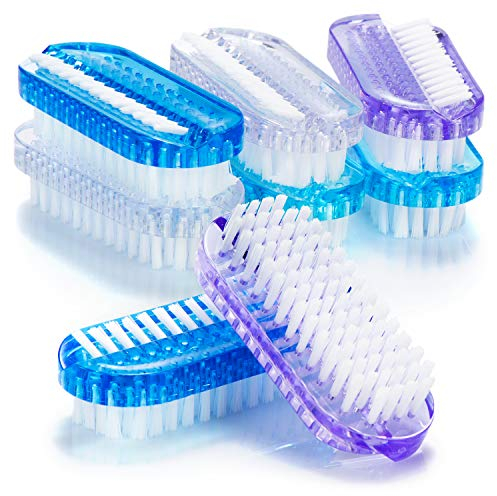 COM-FOUR® 8x spazzola per il lavaggio delle mani in colori vivaci - spazzole per unghie per la pulizia di mani e unghie - spazzola per la pulizia di mani e unghie (8 pezzi - forte)