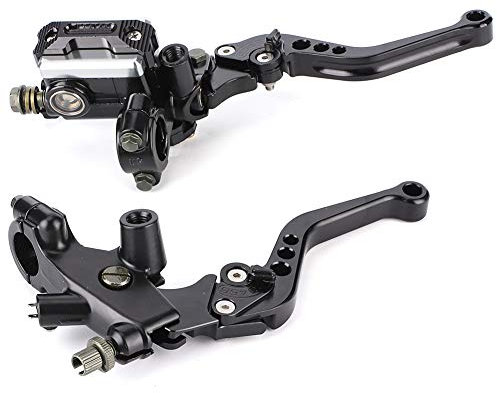 Kupplungshebel Motorrad Schwarz Hauptbremszylinderhebel Der Bremse, 1 Paar 22 Mm (7/8 ) Universal-Motorbremskupplungs-Hauptzylinder-Reservoirhebel