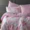 LERUUM Double Duvet Cover Sets Cotton Fall Autumn Bedding Set Pink Floral Striped Reversible Shabby Chic Quilt Cover Bed Set (Pink Double)