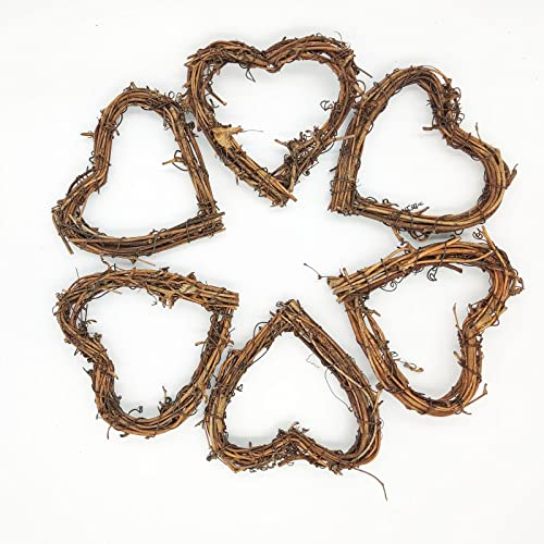 Rotin Coeur Couronnes Artisanale Couronne de Noël Couronne en Osier Romantique Coeur Couronnes De Rotin Rétro pour Porte D'entrée Décoration de Fête de Vacances à Suspendre au Mur Jardin Décoration