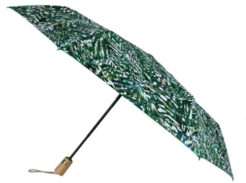 Women's Eco Friendly Auto Umbrella with Bamboo Handle, In the Forest