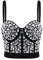 Naimo Damen Sexy Strass Bustier Push Up Crop Top Korsett BH Glitzer Kristall Tank Top Cami Weste Party Clubwear