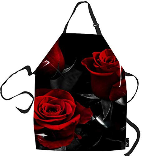 RFSHOP Delantal de cocina, Japón Oriental Cereza Arte Delantal de Cocina para Hornear Barbacoa Hombres Mujeres Unisex Impermeable 31X27 Pulgadas, Imagen, Taille unique