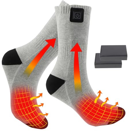 Hettluo Heated Socks for Men Women, Battery Heated Socks, Electric Heated Socks Washable Winter Warm Socks for Outdoors Work Fishing Hunting Skiing Cycling Hiking Camping