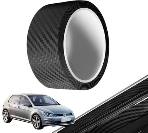 carbone Adhésif auto collant pour voiture, film anti-rayures, couverture de seuils de portes, pare-chocs, coffre, pour tous types de véhicule (5cm*10m)