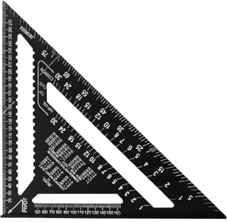 Herramienta cuadrada de regla triangular Carpenters - 7 pulgadas - métrica cuadrada de velocidad | Medición cuadrada imperial de 7 pulgadas | Regla triangular engrosada de 90 grados | Herramienta de