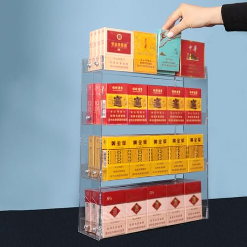 Commercial Cigarette Display Rack, Wall Mounted/Countertop Showcase for Convenience Stores and Vape Shops