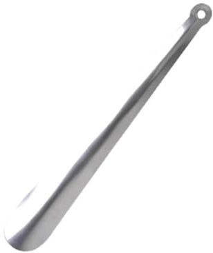 Shoe Horn Long Handle Steel Shoe Horn Helper Portable For Men Women Kid Heavy Duty Travel Extra Long Comfort Grip With Rubber Sleeve Durable Boot Horn Shoe Spoon Silver Color (1 Count)