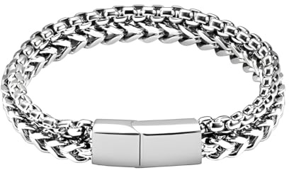 SEFORICO Bracelet for Men - Cuban Chain Bracelets for Friend Brother Double-layer Bracelet with Magnetic Clasp Boyfriend Gift Birthday Gifts for Dad Husband Anniversary Christmas Day Present SEND BOX
