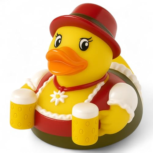 MIJOMA Pato de baño con chirrido | Lindos patos flotantes para niños y adultos | Patos de baño duraderos para jugar, coleccionar y decorar (Resi)