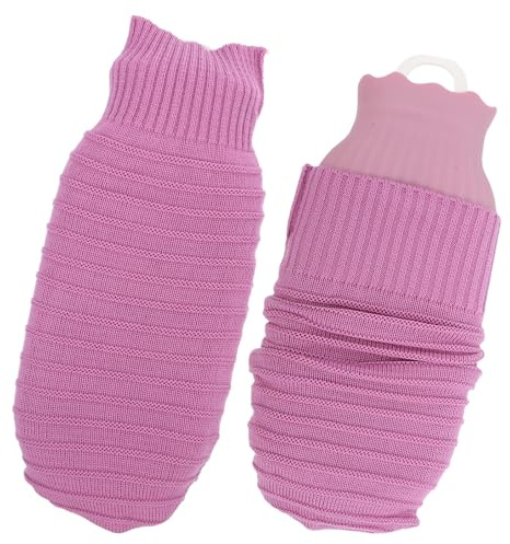 KOMBIUDA Bolsa de Agua Caliente de Silicona Grande Funda de Punto a Prueba de Fugas Reutilizable Calentador de Manos y Pies para Uso Doméstico en Clima Frío Compresa Térmica Cómoda