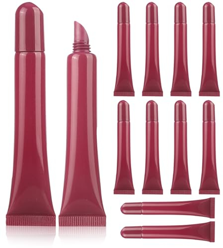 COSIDEA 10 st tomma 10 ml 0,33 oz Prurple Squeeze läppglanstuber mjuk läppglansbehållare med enfärgad