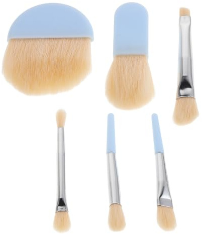 HONMEET Juego de Brochas de Maquillaje Mini para Mujer con Estuche Portátil, Fibras Artificiales y Diseño Multi-tamaño Adecuado para Viajes y Aplicación de Base y Sombras
