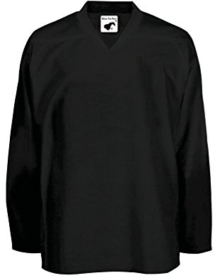 PEAR SOX Mesh Polyester Ice Hockey Jersey for Men's - Athletic Plain Practice/League/Team Jersey with Long Sleeves Black