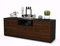 Stil.Zeit TV Schrank Lowboard Anita, Korpus anthrazit matt, Front Holz Design Walnuss (135x49x35cm), Push to Open Technik & Leichtlaufschienen