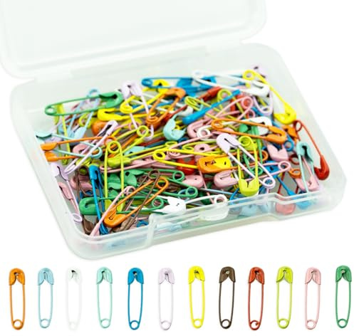 LAMXD 120 spille da balia con custodia trasparente, 19 mm, multicolore, in acciaio inox, placcate in nichel, spille da balia per vestiti, cucito, artigianato, gioielli fai da te