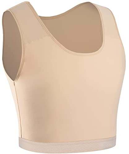 XUJI Brust Binder Transgender FTM Elastische Kompression BH Pullover Tank Top (K, 5XL)