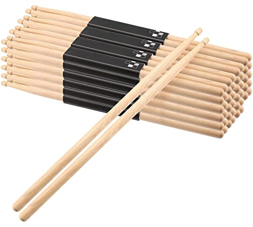SOUJAP 24 Pairs 5A Drum Sticks, Maple Wood Drum Sticks Bulk, Wood Tip Drumstick for Drummer or Beginner(48 Pieces)