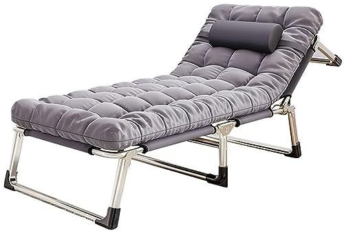 ZORZA Gartenliege Liegestuhl klappbar Sonnenliege, mit Verstellbarem Kopfpolster und Rückenlehne, tragbarer Stuhl Ergonomisch und Atmungsaktiv,für Strand, Schwimmbad, Garten