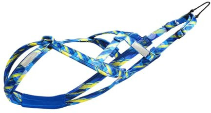 MagiDeal Hundeschlittengeschirr, Husky-Geschirr für mittelgroße und große Hunde, Geschwindigkeitstraining, Hunde-Zuggeschirr, Mushing-Geschirr, L Blau