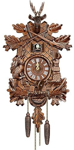 Uposao Kuckucksuhr Echtholz Kuckucksuhr mit Kuckuckruf Vintage Holz Wanduhr Dekoration für Wohnzimmer Schlafzimmer Küchendekoration Cafe Restaurant Hotel