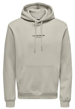 ONLY & SONS Herren ONSCURATED REG Hoodie Sweat Kapuzenpullover, Silver Lining, L