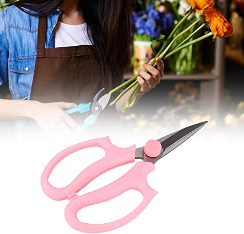 Nimomo Flower Scissors, Floral Shears Multifunctional Floral Scissors Pruning Shears Flower Cutting Scissors, Light Weight Gardening Tools for Trimming House Plants Flowers Arrangement(Pink)