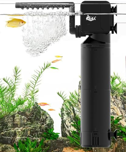 AQQA Aquarium Filter, 1400L/h Starke Strömung Aquarium Filterpumpe, 25W Leise Filter Aquarium für 200-680L Aquarium