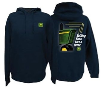 JOHN DEERE Sweat à capuche bleu marine avec logo vintage pour adulte, bleu marine, 3XL