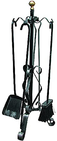 Crisalide® Set Attrezzi Camino in Ferro Battuto, 4 Pezzi - Elegante e Robusto, Strumenti per Caminetti, Pulizia Caminetti (70 CM)