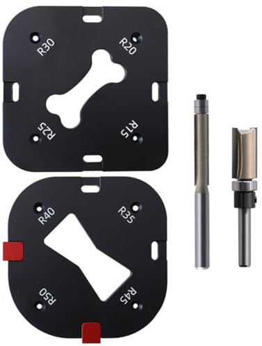 JNJOOD Gabarit de Rayon de Poche Gabarit de Coupe de Filet Gabarit de Chanfreinage D'Arc D'Angle R 4 en 1 Moule de Coupe D'Angle Rond