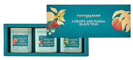 Fortnum and Mason Three Mini Scented Black Teas - Peach, Strawberry, Vanilla