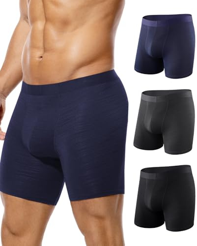 Arjen Kroos Boxer Homme Lot de 3 Respirant Caleçon sous-vêtements Homme Fitted Trunk Rétro Shorts Boxers Confortale Boxers pour Homme(S-XXL)