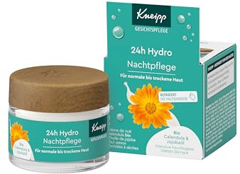 Kneipp 24h Hydro Nachtpflege - Gesichtscreme mit Bio Calendula & Vitamin E - Für normale bis trockene Haut - vegan - 50ml