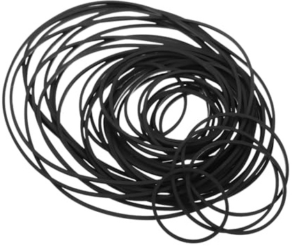 AKOOSY 50pcs Assorted Rubber Tape Recorder Belts for Cassette Tape Machine Repair Flat Drive Belts for Video and Stereo Dvd Decks Flexible Replacement for Old Recorders