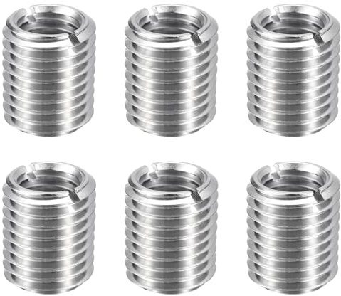 QUARKZMAN 6 st gängade reparationsinsatser M16 x 2 hane till M12 x 1,75 hona gängor 20 mm lång rostfritt stål reducerare metriska muttrar självgängande ärmar