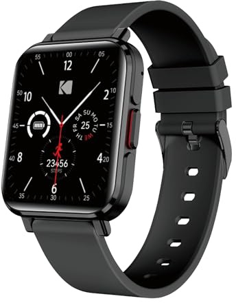 Kodak SW-7204 - Smart klocka - 33 mm HD-skärm - Bluetooth-samtal och röstassistent - puls, SpO2, Stress - 32 sportlägen - GPS - 5 dagars batteritid - trådlös laddning - Android och iOS