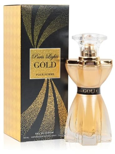 Paris Lights Gold Perfume for Women, Sweet Powdery Vanilla Eau de Parfum, Warm Floral Everyday Scent, 100ml / 3.4 fl oz