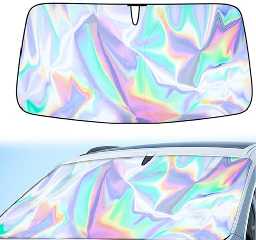 Parasol Coche Delantero, 145 x 80 cm Protección Solar UV para Automóvil Y Protección contra El Calor Solar, Cubierta Universal Parabrisas De Automóvil para la mayoría de los coches, SUV y monoespacios