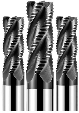 Fresa de desbaste HRC66, 4 flautas for fresado CNC aluminio y acero inoxidable, mecanizado en bruto, 1 Uds(D8x35x100Lx4F)