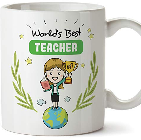 MUGFFINS Teacher. Original Mug Cup World'S Best Teacher - 11 oz Ceramic