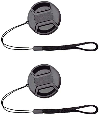 ULBTER 67mm Capuchon Bouchon D'Objectif Cache avec dragonne pour NIKKOR AF-S 70-300mm f/4.5-5.6G, 18-105mm f/3.5-5.6G,18-135mm f/3.5-5.6G Objectif pour Nikon D90 D80 D70 D7000 D7100 D7200 - Lot de 2