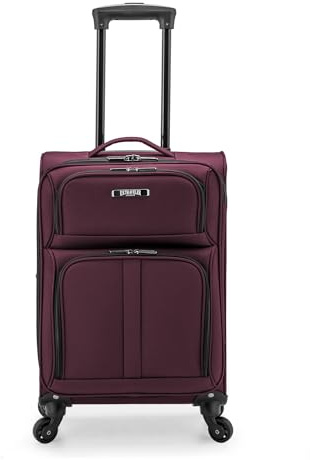 U.S. Traveler Anzio Softside Expandable Spinner Luggage, Burgundy, Carry-on 22-Inch