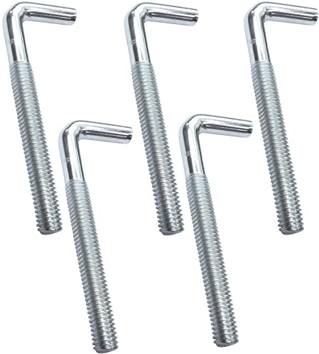 AERZETIX - C47896 - Juego de 5 bisagras de tornillo metálico con rosca métrica M5x50mm - gancho de esquina - gancho en forma de L - bisagra colgante