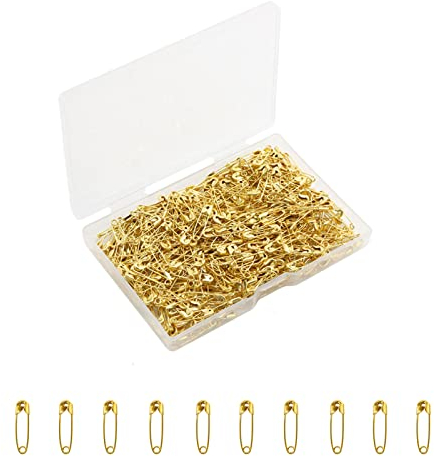 Gold Safety Pins Small,0.75 Inch Mini Safety Pins for Clothes,Rust Resistant Nickel Plated Steel Set for Crafting, Sewing, Rimming Fastening Clip Button for Garment Hang Tag 120pcs/box