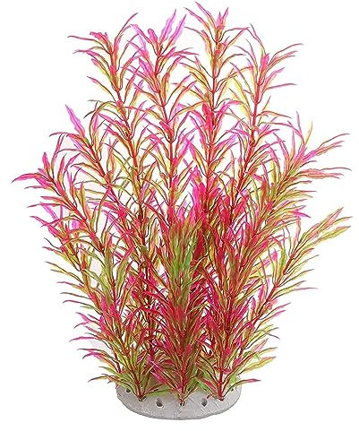 ANZONGYI 1Pcs Pink Fish Tank Plastic Plants Artificial Plastic Fish Tank Plants Fake Aquarium Aquatic Plant Simulation Pink Landscape Aquarium Plant for Fish Tank Plants Decoration