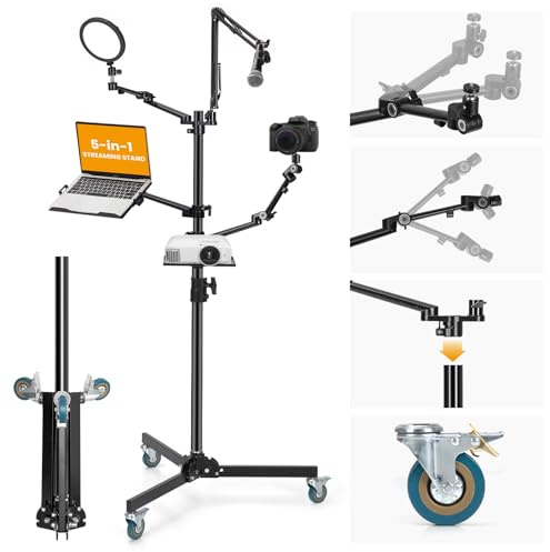 TARION Supporto Fotocamera da Tavolo con Braccio: Supporto DSLR Morsetto Flessibile da Tavolo con Bracci Snodato per Anello Luminoso Microfono Fotografia Video Stream Titanrig Studio