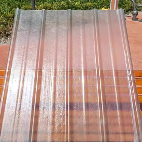 Corrugated Roofing Sheets,2mm Fiberglass Daylighting Panels Roof Sheet,1/3/5/10/15 Pieces Rainproof Board,Heat-Insulating FRP Daylighting Plate,for Greenhouse Carport (0.9x1.7m/35x67in,15 PCS)